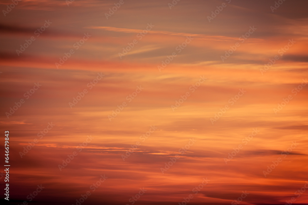 Dramatic sunset as sky background