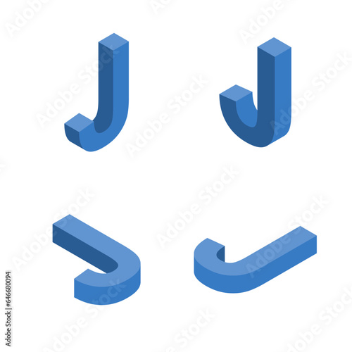 Free Download Isometric letter J. Template for creating logos. - GFXLoad