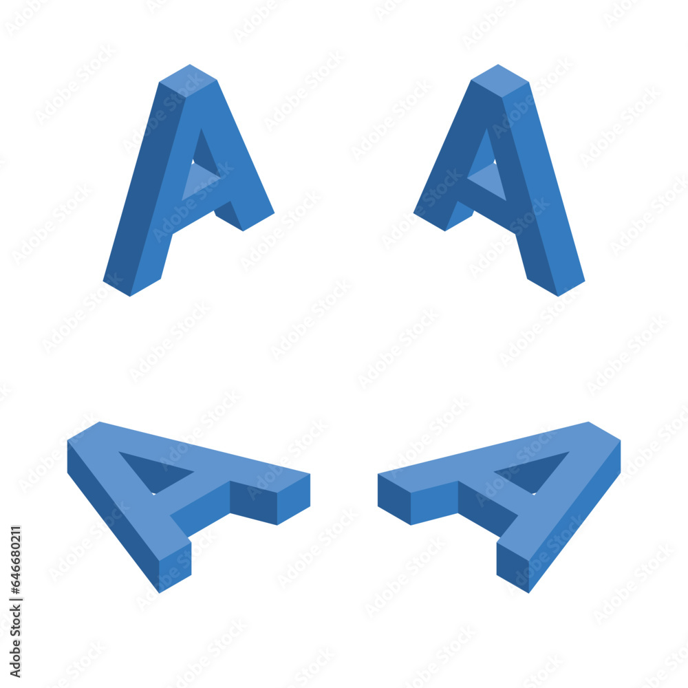 Isometric letter A. Template for creating logos. Isometric letter A. Template for creating logos.