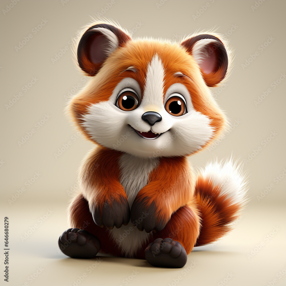 3d cartoon cute red panda 3d cartoon cute red panda