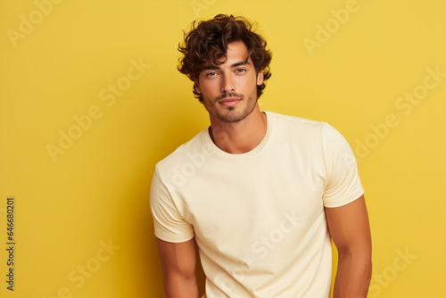 Young guy caucasian lifestyle fashionable portrait adult model person men male