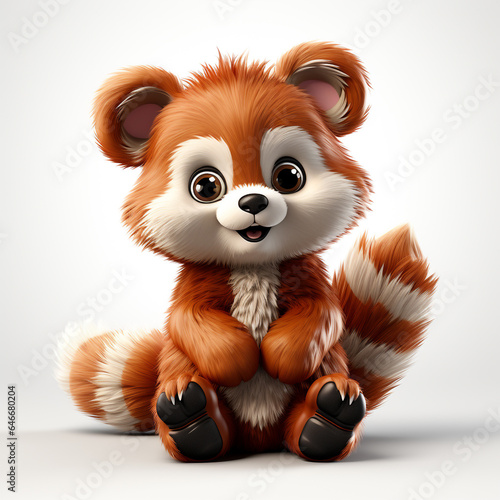 3d cartoon cute red panda