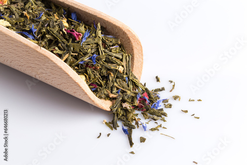 Flavoured green tea isolated