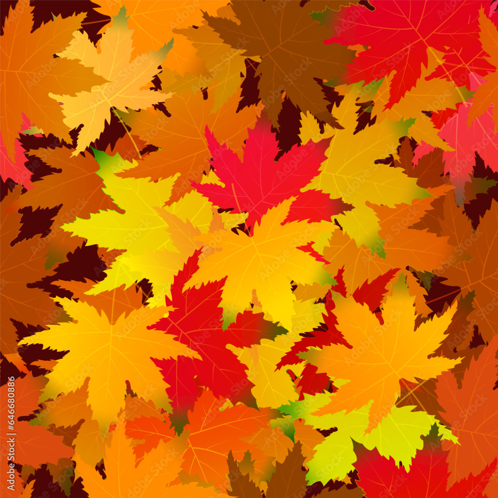Fototapeta premium Autumn maple leaves seamless pattern