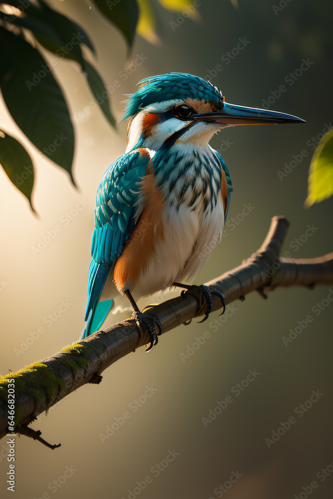 Fototapeta premium kingfisher on branch