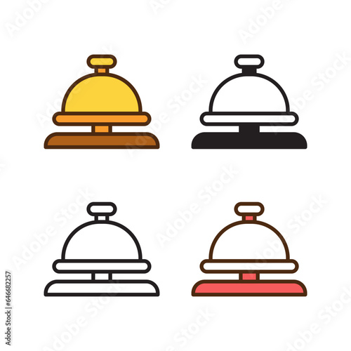 reception bell icon in 4 style: flat, glyph, outline, duotone