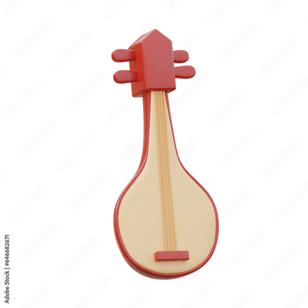 3D Korean Guitar Illustration 3D Korean Guitar Illustration