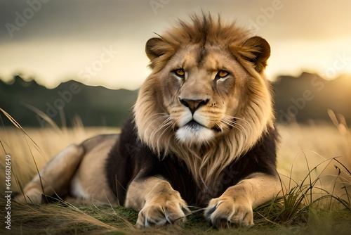 male lion in the wild © Aansa