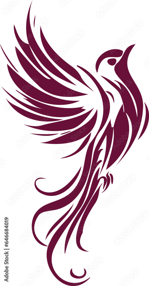 Fototapeta premium Abstract bird symbol with a tattoo-style vector design