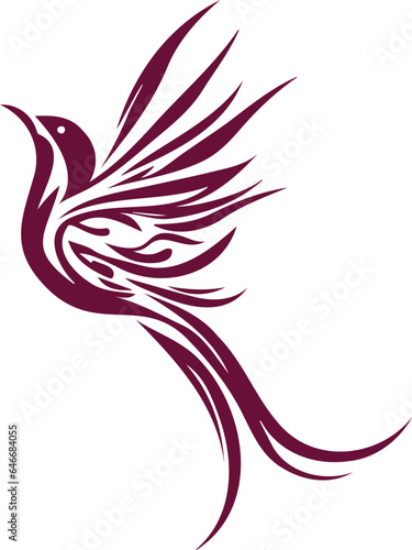 Bird silhouette symbol presented in vector flat design with an abstract style