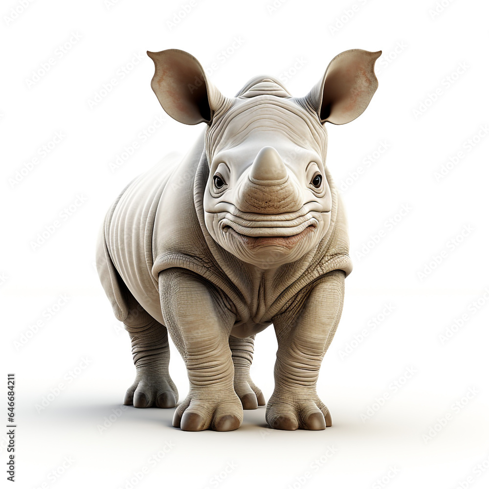 3d cartoon cute rhino 3d cartoon cute rhino