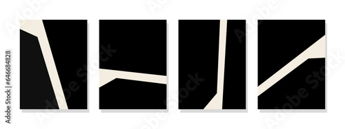 Black and white geometric wall art on canvas, perfect for living room decoration.