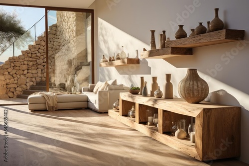 cozy hallway with light natural materials