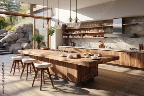 cozy kitchen with light natural materials