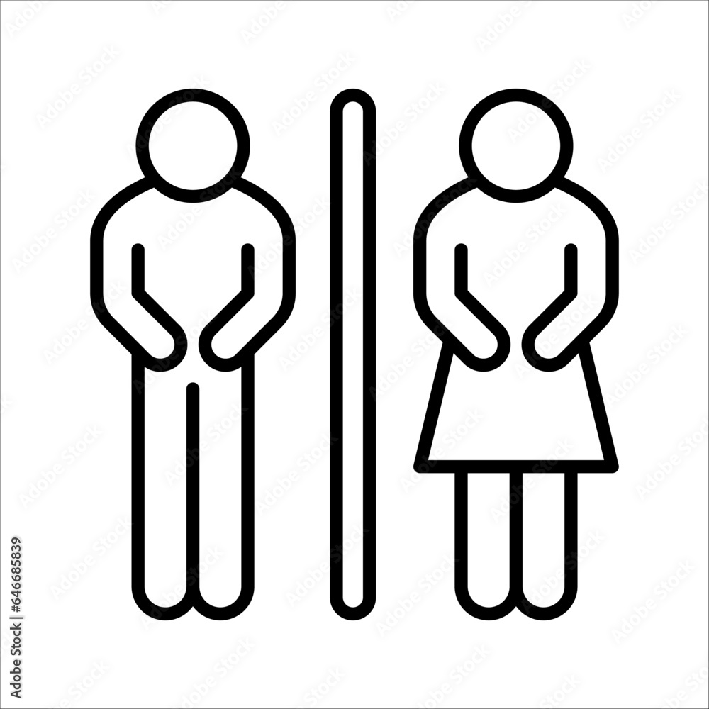 men and women restroom icon. toilet icon sign symbol. vector illustration on white background men and women restroom icon. toilet icon sign symbol. vector illustration on white background