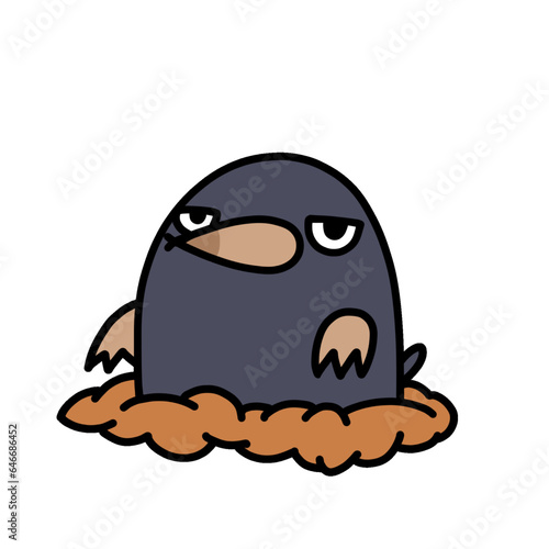 cute mole mogura transparent background vector illustration