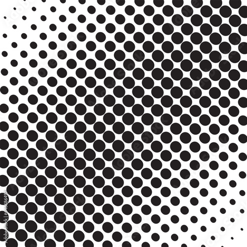 abstract black color polka dot half tone digonal wavy pattern