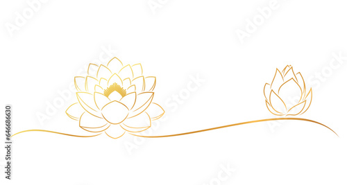 Lotus flowers line art style. element vector eps 10