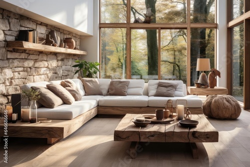 cozy living room with light natural materials © Fred