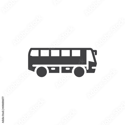 Bus side view vector icon