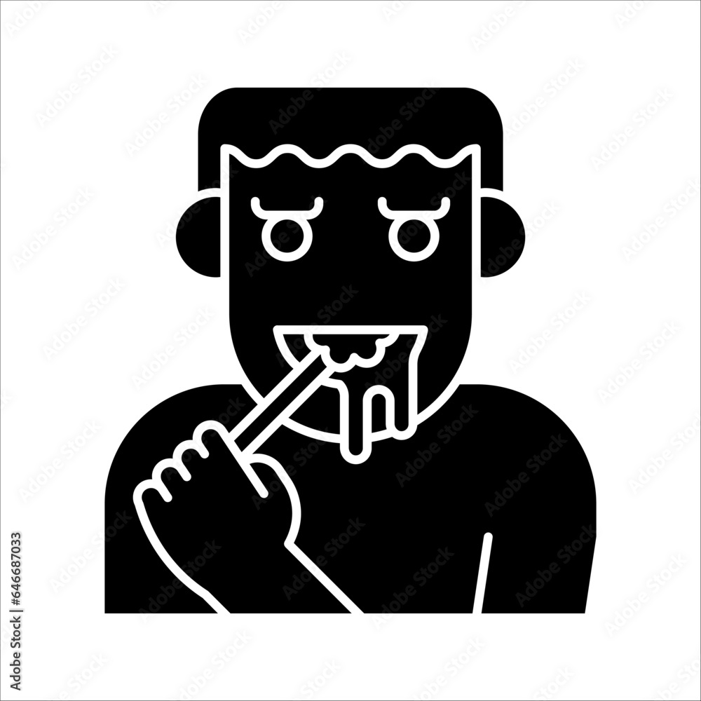 Brush teeth black line icon. Routine. Pictogram for web page. vector illustration on white background Brush teeth black line icon. Routine. Pictogram for web page. vector illustration on white background