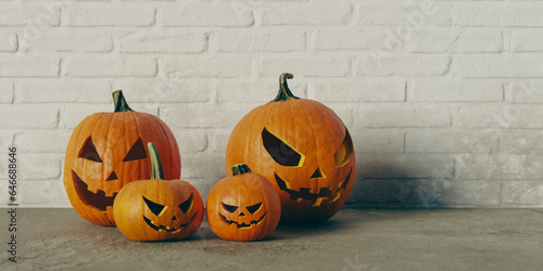 Halloween Jack o lantern Pumpkin Backgrounds, 3d rendering