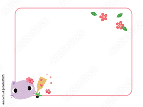 Wallpaper Mural 動物の正月フレーム　ネコ Torontodigital.ca