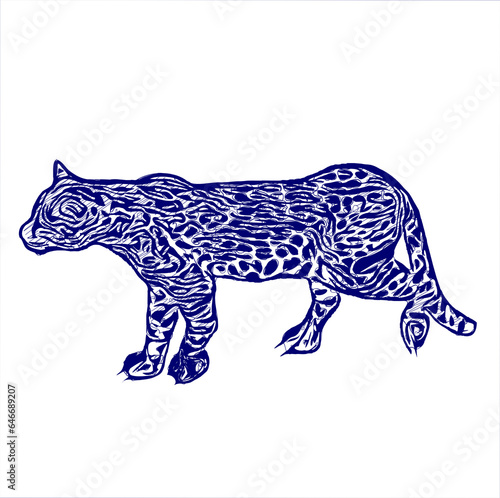 sketch of a tiger with a transparent background