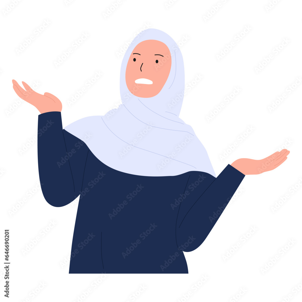 vector illustration of a hijab Muslim woman