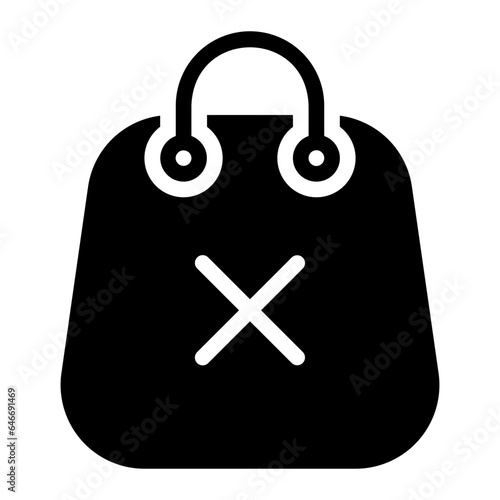 no bag glyph icon