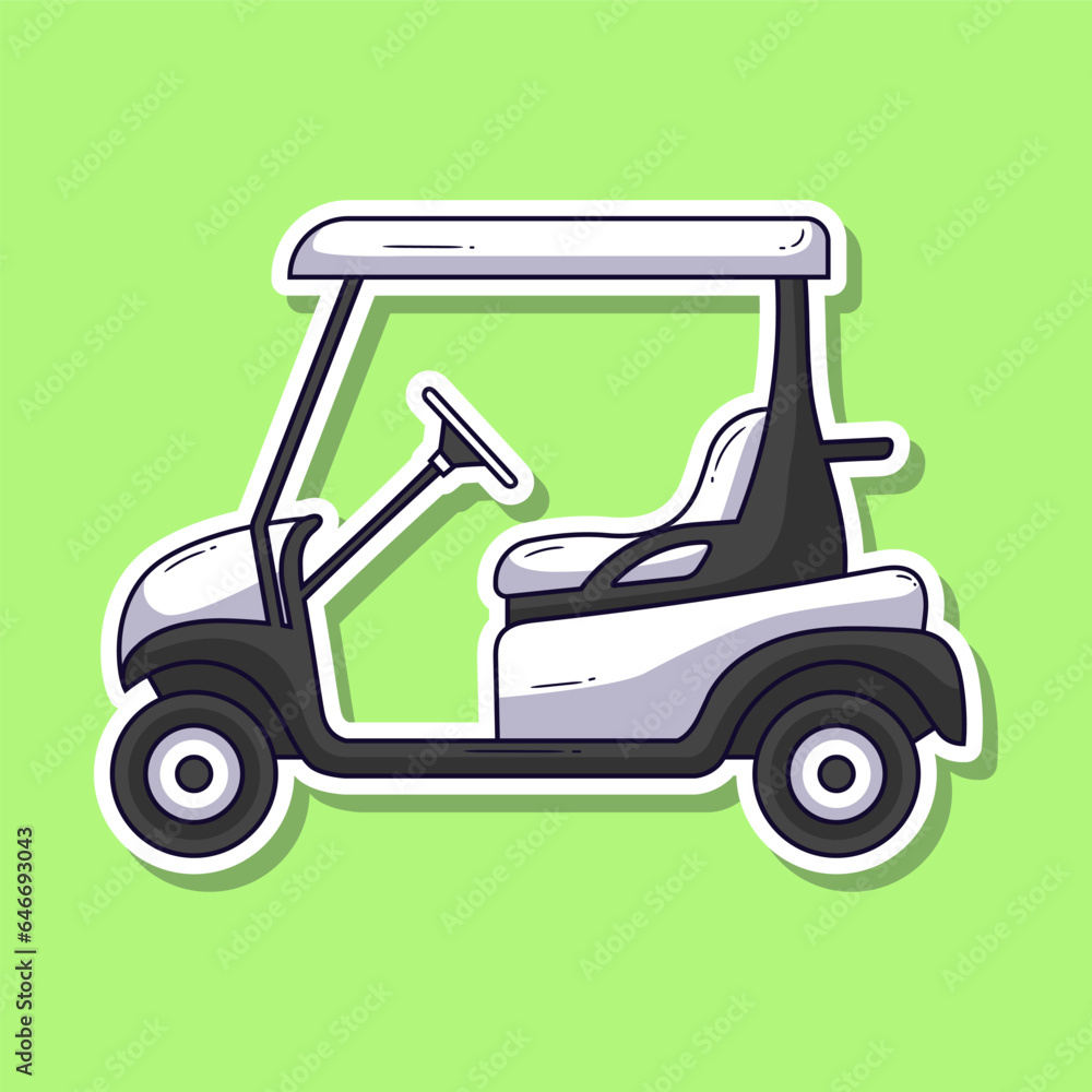 Golf element cartoon vector illustration sticker. Vector eps 10