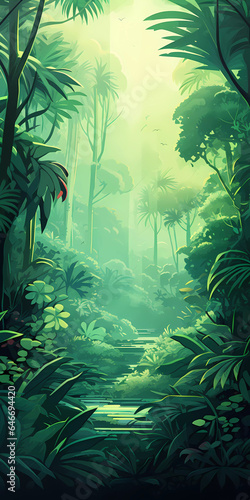 Tropical jungle green background