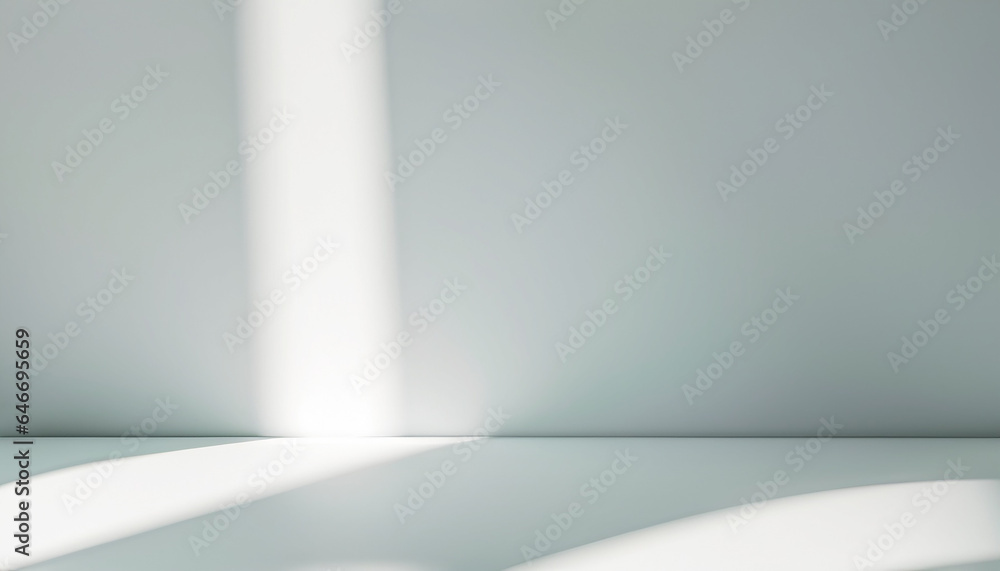 Minimal abstract background for product presentation. Shadow and light from windows on plaster wall. The backdrop for product presentation, Product showcase background wall. Minimal abstract background for product presentation. Shadow and light from windows on plaster wall. The backdrop for product presentation, Product showcase background wall.
