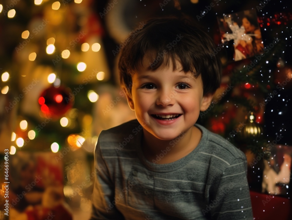 child with christmas tree child with christmas tree