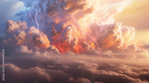The vortex of storm, cumulonimbus generative ai photo