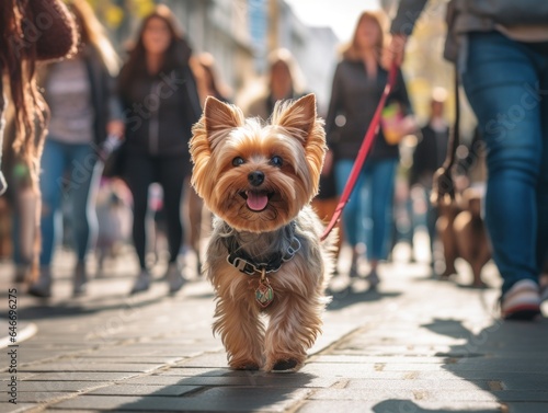 yorkshire terrier on the street