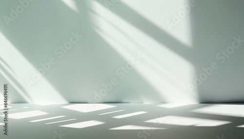 Minimal abstract background for product presentation. Shadow and light from windows on plaster wall. The backdrop for product presentation  Product showcase background wall.