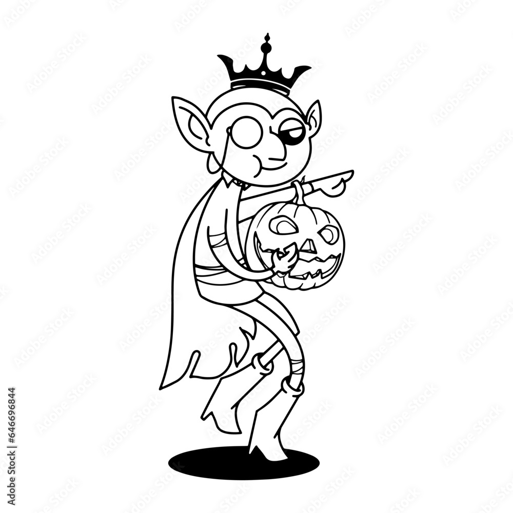 Fototapeta premium Happy Halloween! Halloween Kids Costume Party. Dracula, vector illustration