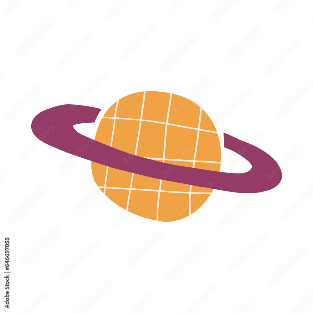 Cute planet drawn in flat style. Space, solar system. Hand drawn vector illustration. Cute planet drawn in flat style. Space, solar system. Hand drawn vector illustration.