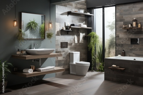 Toilet interior design  Generate with Ai.