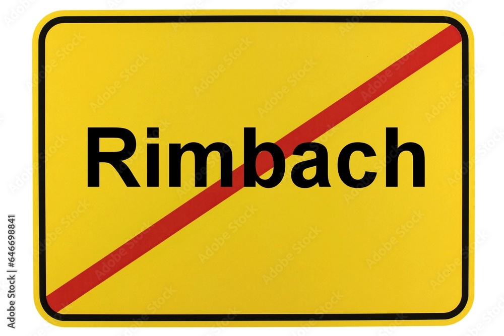 Fototapeta premium Illustration eines Ortsschildes der Gemeinde Rimbach in Hessen
