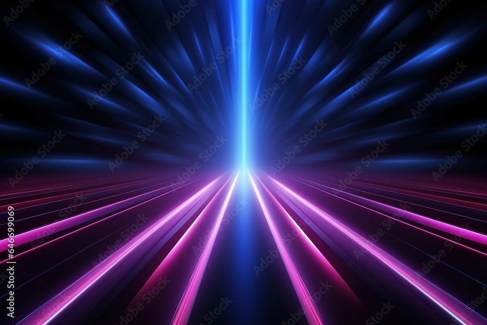 Obraz premium Abstract dark background with blue and pink neon glow, Neon lines of light, Background empty scene