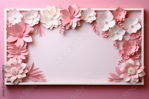 Framed memories bloom with pink and white paper flowers for a touch of elegance © Muhammad Shoaib