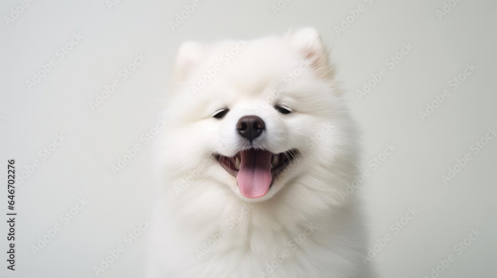 A stunning image of a minimalist happy puppy A stunning image of a minimalist happy puppy