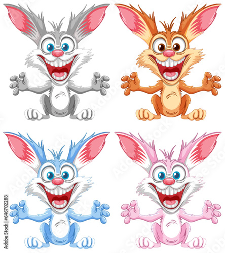 Four Crazy Rabbits Freak Out
