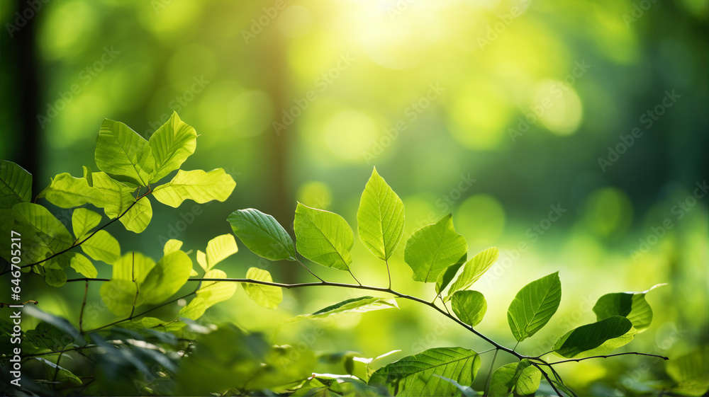 Green peaceful forest in blur background Green peaceful forest in blur background