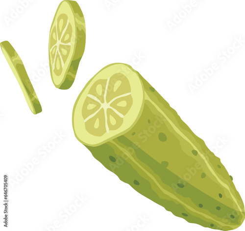 Homemade pickled cucumber. Clip-art of marinated food for packaging, label, menu, signboard or showcase. Fermented veggies, crunch gherkin with salt. Healthy vegetarian food
