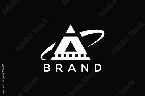 Trendy and minimal letter A film production vector logo design