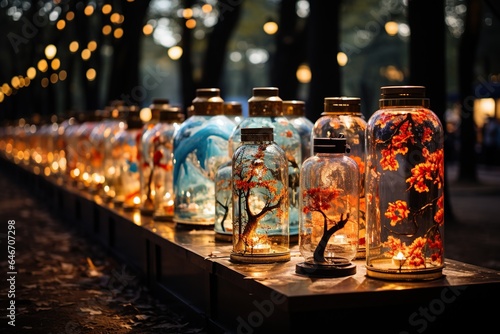 Lantern Festival Glow  A stunning display of illuminated lanterns fills the night sky. Generated with AI