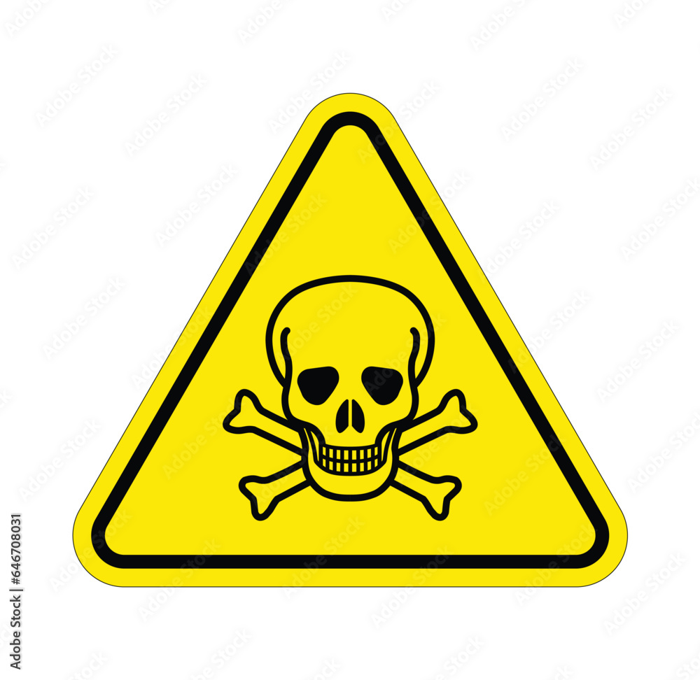 classic skull poison warning triangle symbol classic skull poison warning triangle symbol